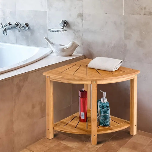 2 tiers Corner Partition Side Table Stool