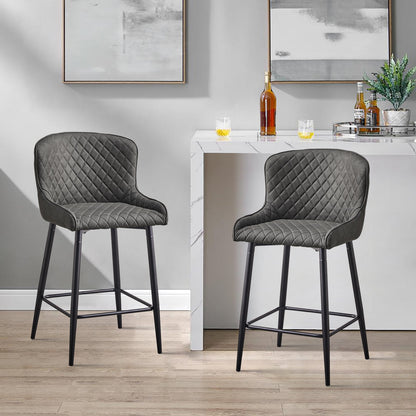 Dundas Faux Leather Bar Stools [65cm] [Set of 2]