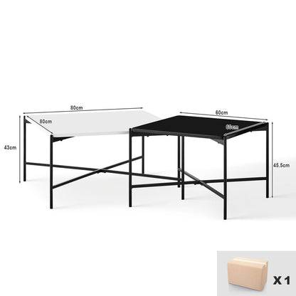 Arol 2-Piece High Gloss Square Nesting Coffee Table Set