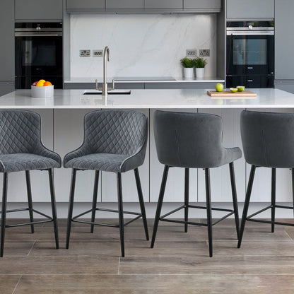 Dundas Velvet Bar Stools [65cm] [Set of 2]