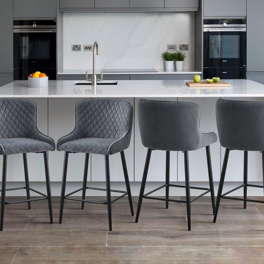 Dundas Velvet Bar Stools [65cm] [Set of 2]