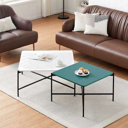 Arol 2-Piece High Gloss Square Nesting Coffee Table Set