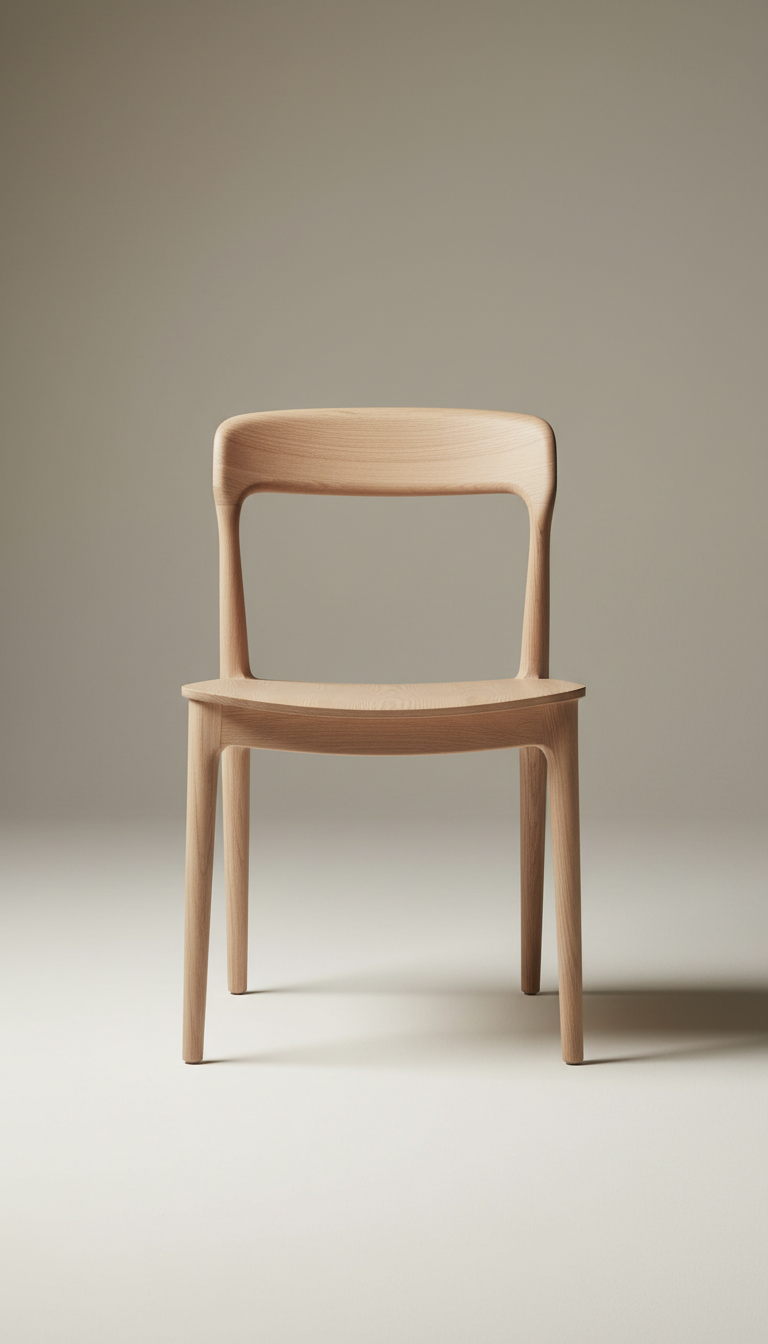 Walnut Dining Chair With Bouclé