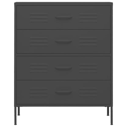 NNEVL Chest of Drawers Anthracite 80x35x101.5 cm Steel
