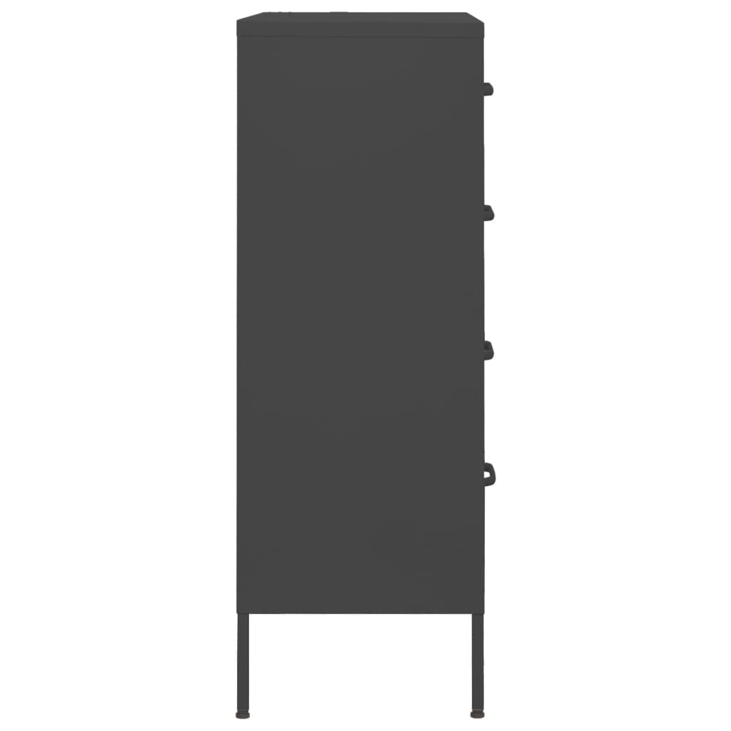 NNEVL Chest of Drawers Anthracite 80x35x101.5 cm Steel