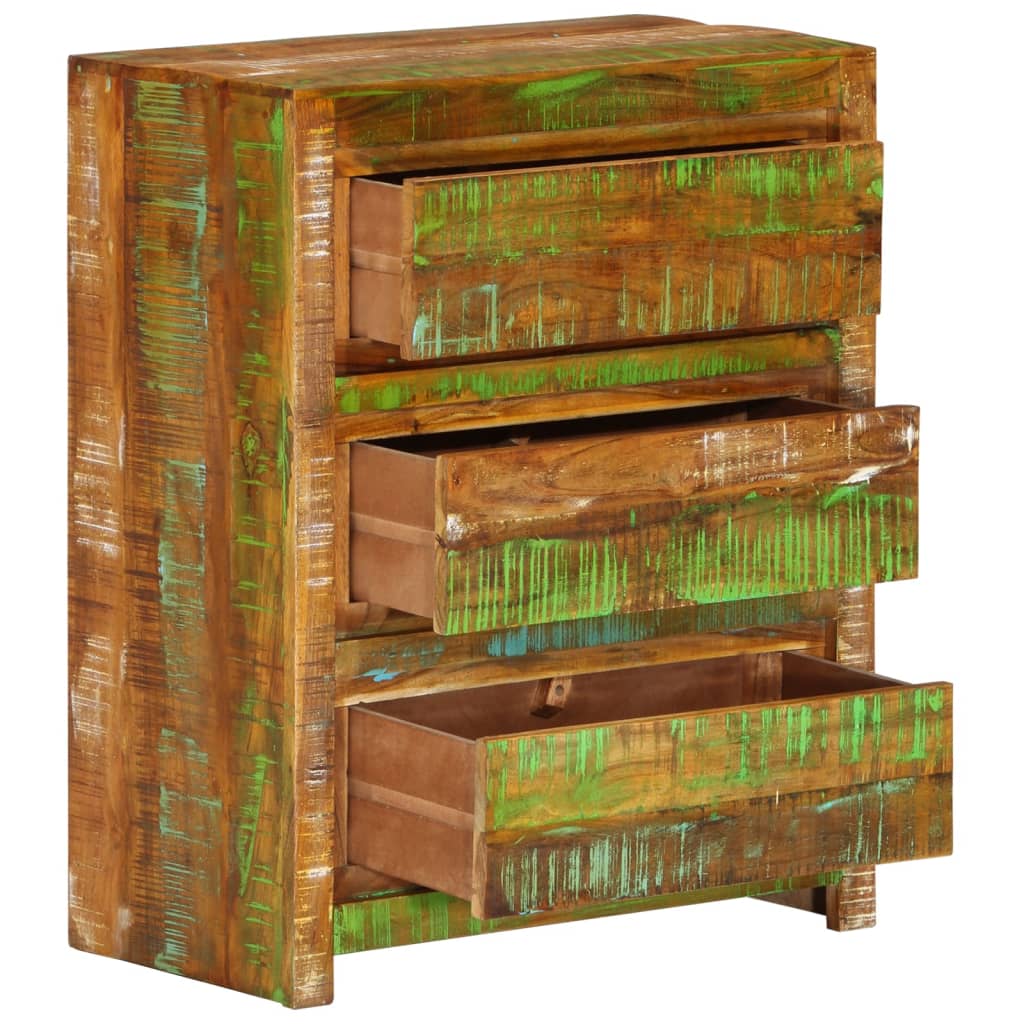 NNEVL Drawer Cabinet Multicolour 60x33x75 cm Solid Wood Reclaimed