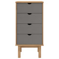 NNEVL Drawer Cabinet OTTA Brown&Grey 45x39x90cm Solid Wood Pine