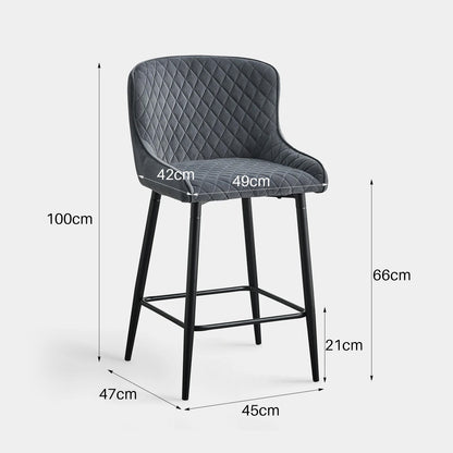 Dundas Velvet Bar Stools [65cm] [Set of 2]