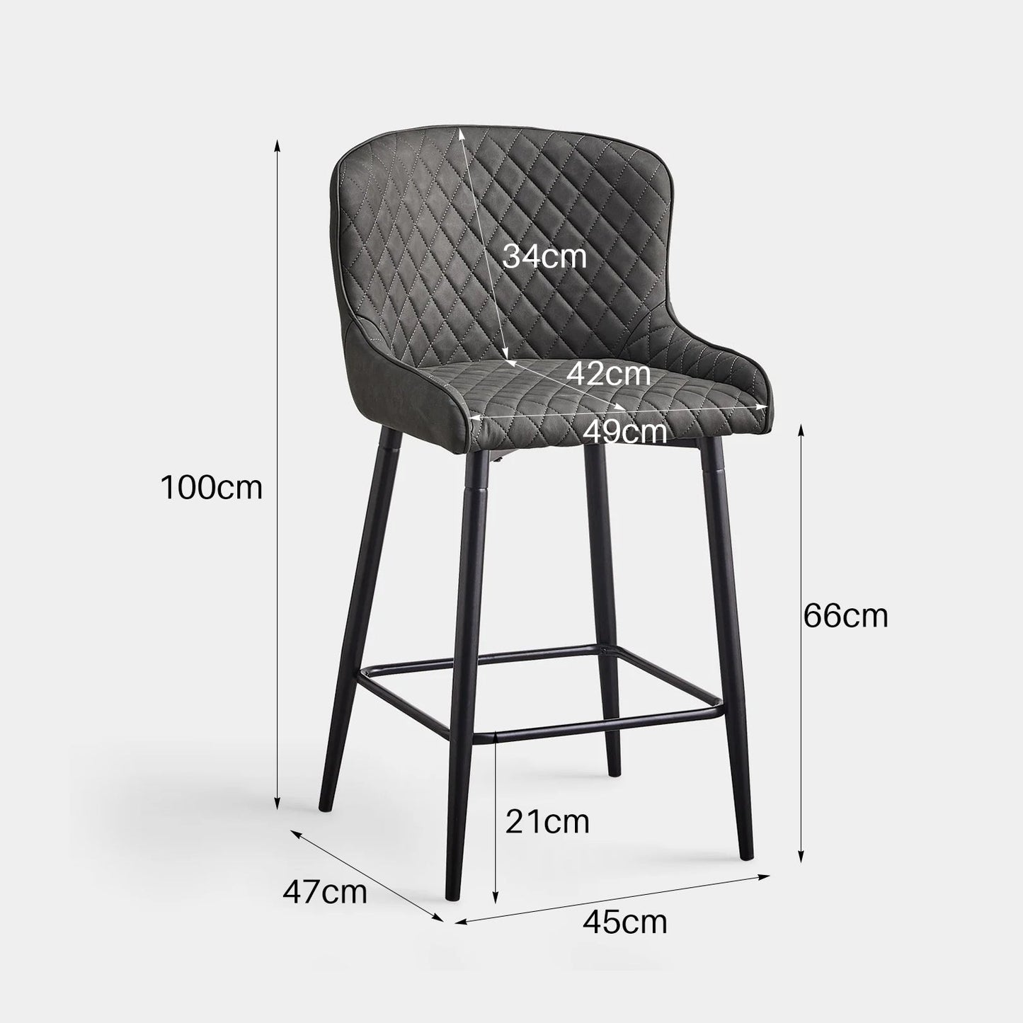 Dundas Faux Leather Bar Stools [65cm] [Set of 2]