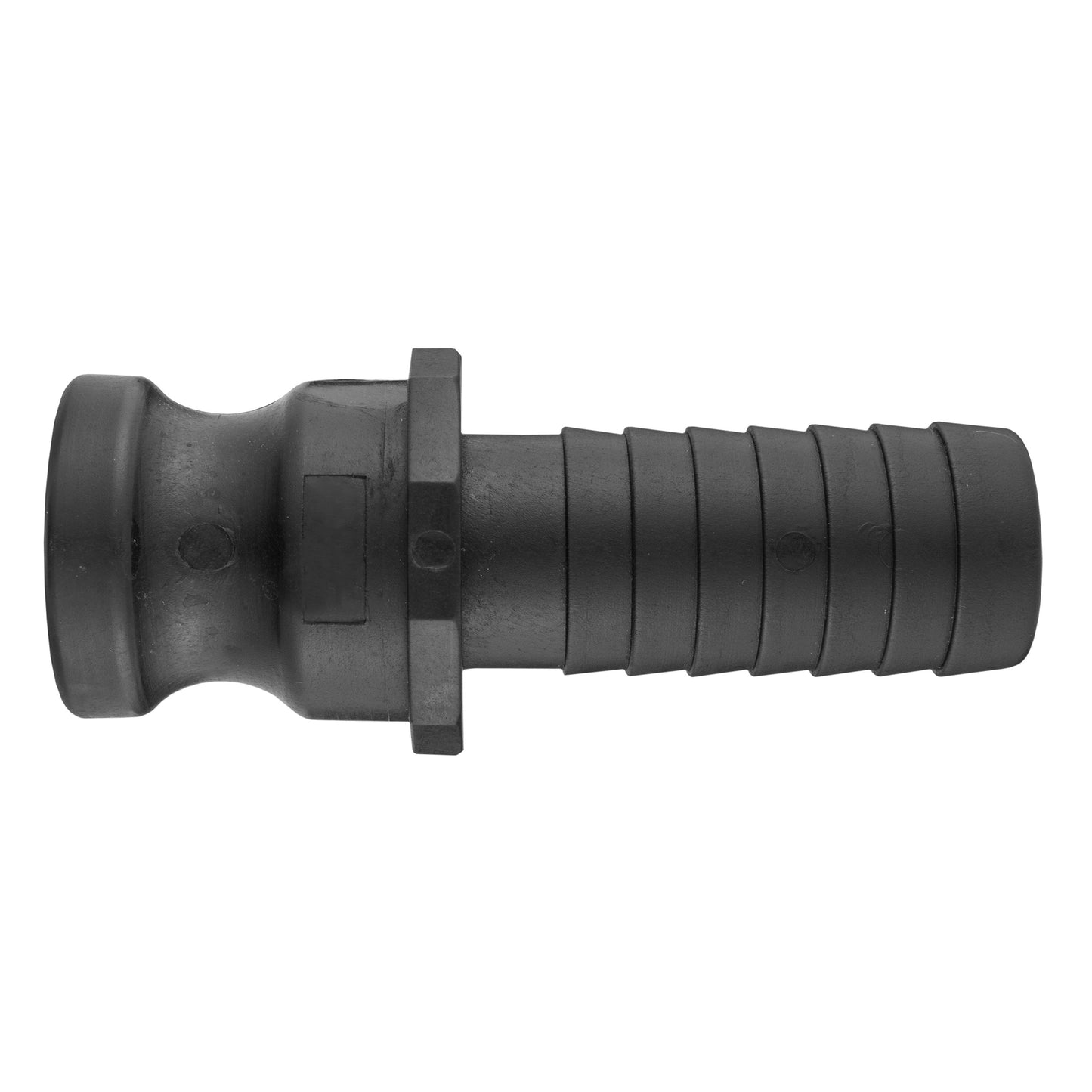Type E Camlock Pipe Connector, 2" - 1" Barb