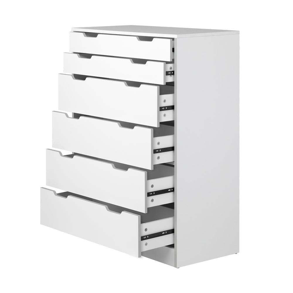 NNEED 6 Chest of Drawers Tallboy White