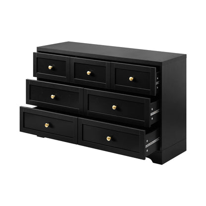 NNEED Chest of Drawers with 7 Drawers Black