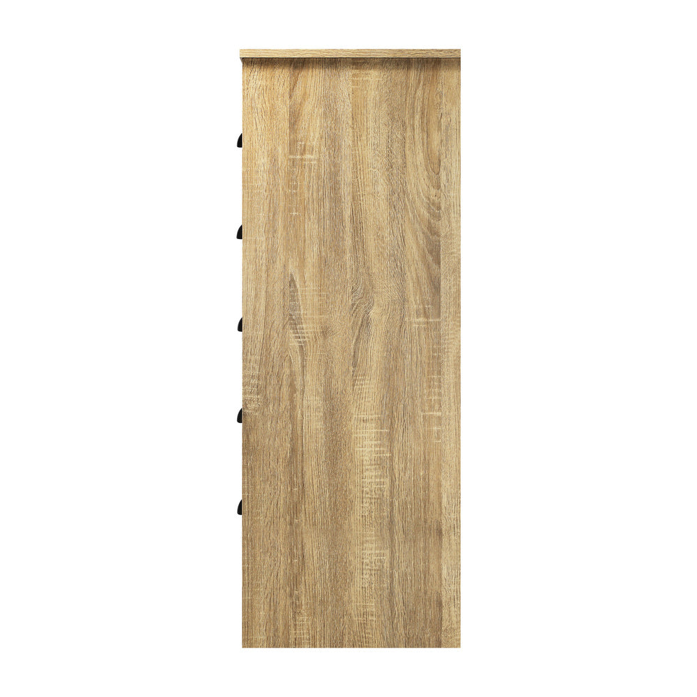 NNEED Tallboy Chest of Drawer with 6 Drawers Natural Wood