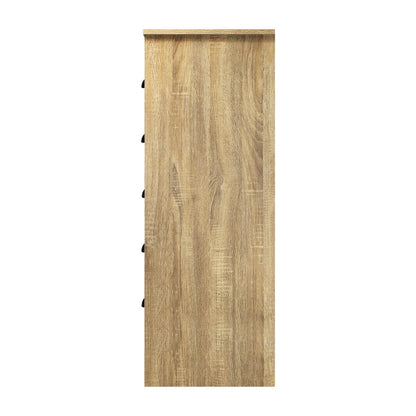 NNEED Tallboy Chest of Drawer with 6 Drawers Natural Wood