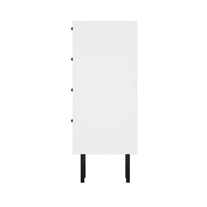 NNEED 4 Chest of Drawers Tempered Glass Doors White