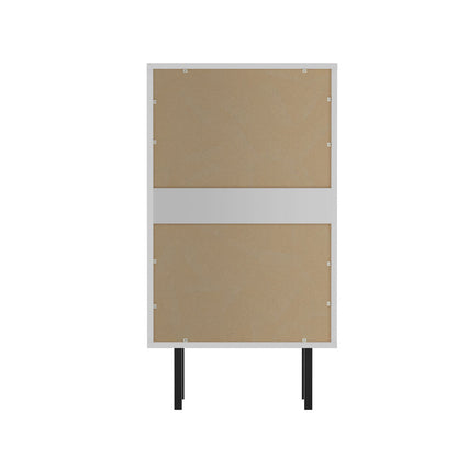 NNEED 4 Chest of Drawers Tempered Glass Doors White