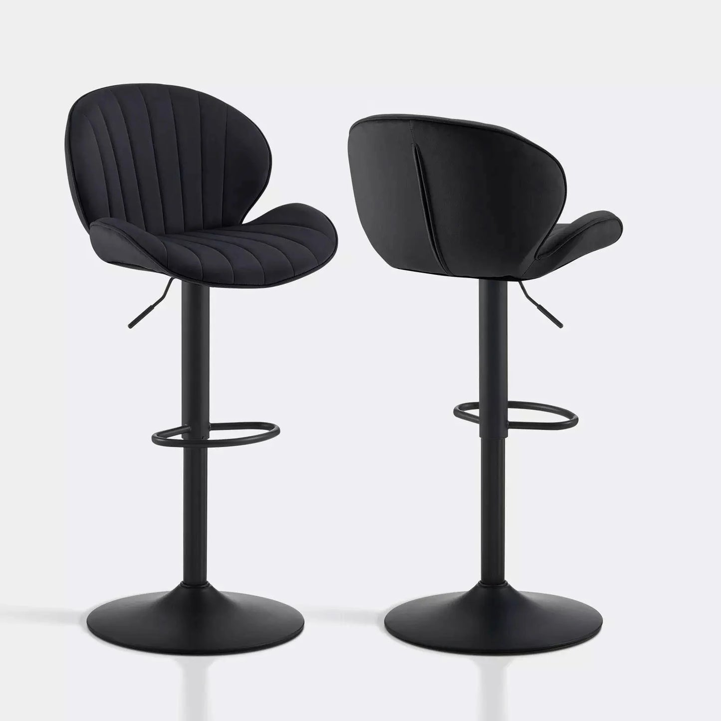 Caryol Velvet Bar Stool [Height Adjustable][Set of 2]