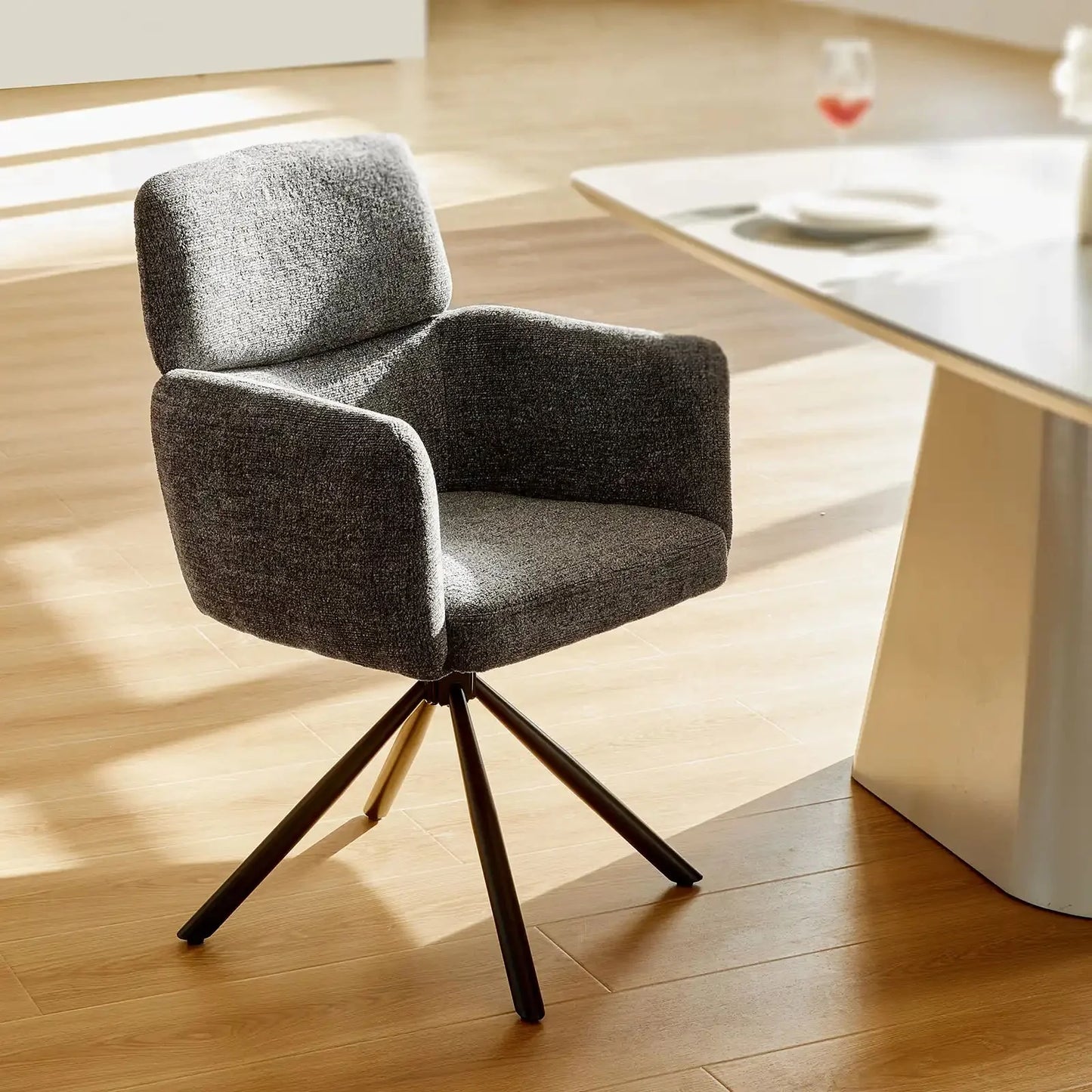 Castoro Chenille Swivel Chair
