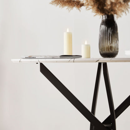 Clarris Marble Pattern Round Dining Table [for 4-6]