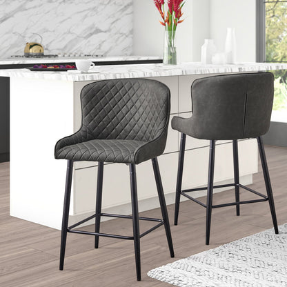 Dundas Faux Leather Bar Stools [65cm] [Set of 2]