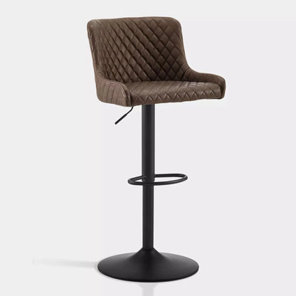 Dundas Faux Leather Bar Stools [Height Adjustable] [Set of 2]
