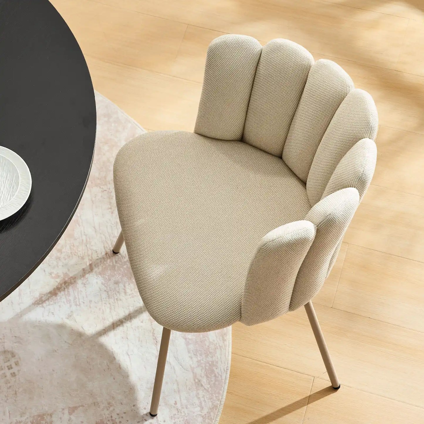 Fleur Cream Fabric Side Chair