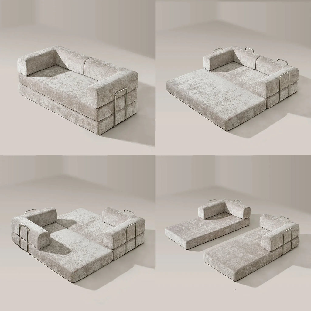 Hugo Khaki Convertible Sofa Bed