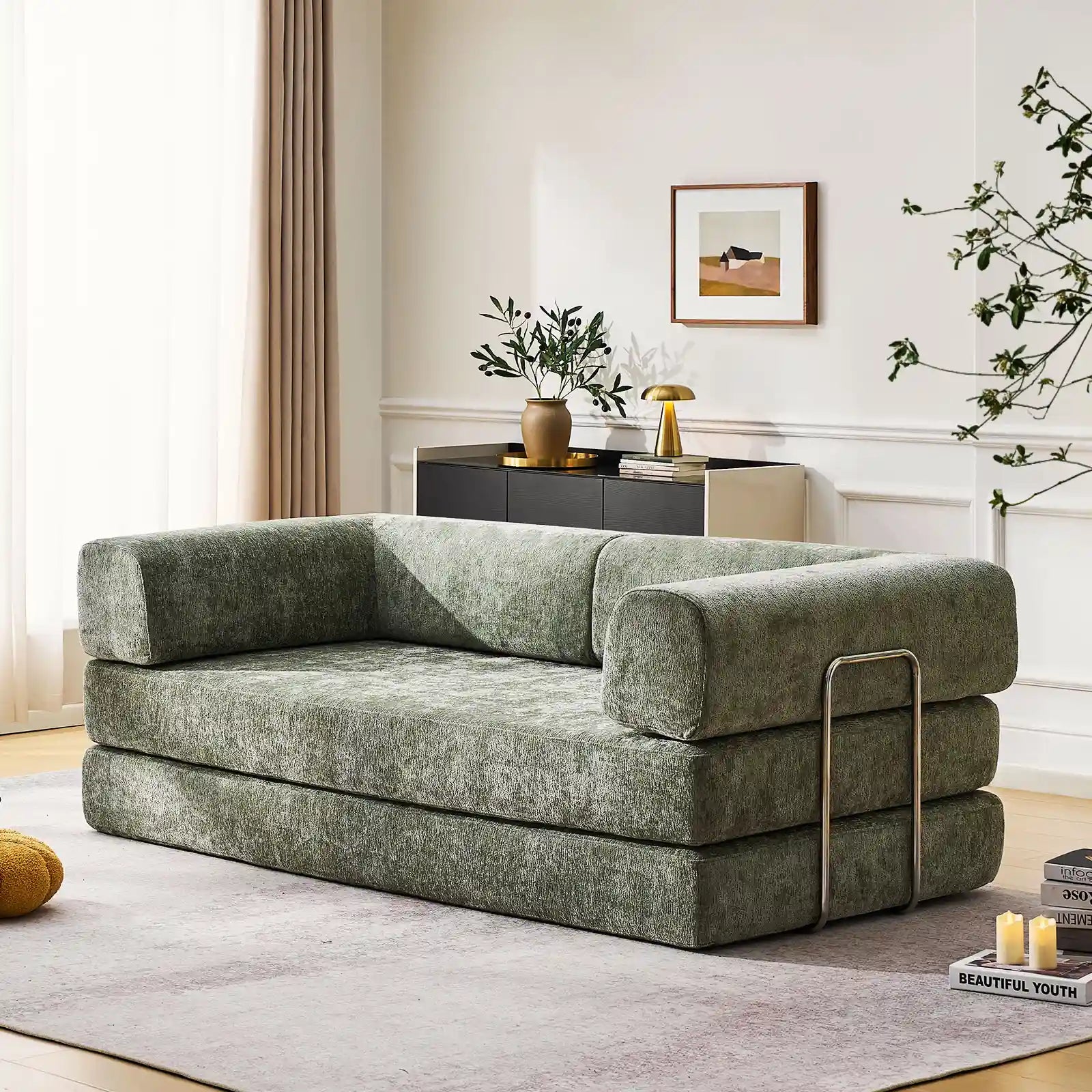 Hugo Moss Green Convertible Sofa Bed