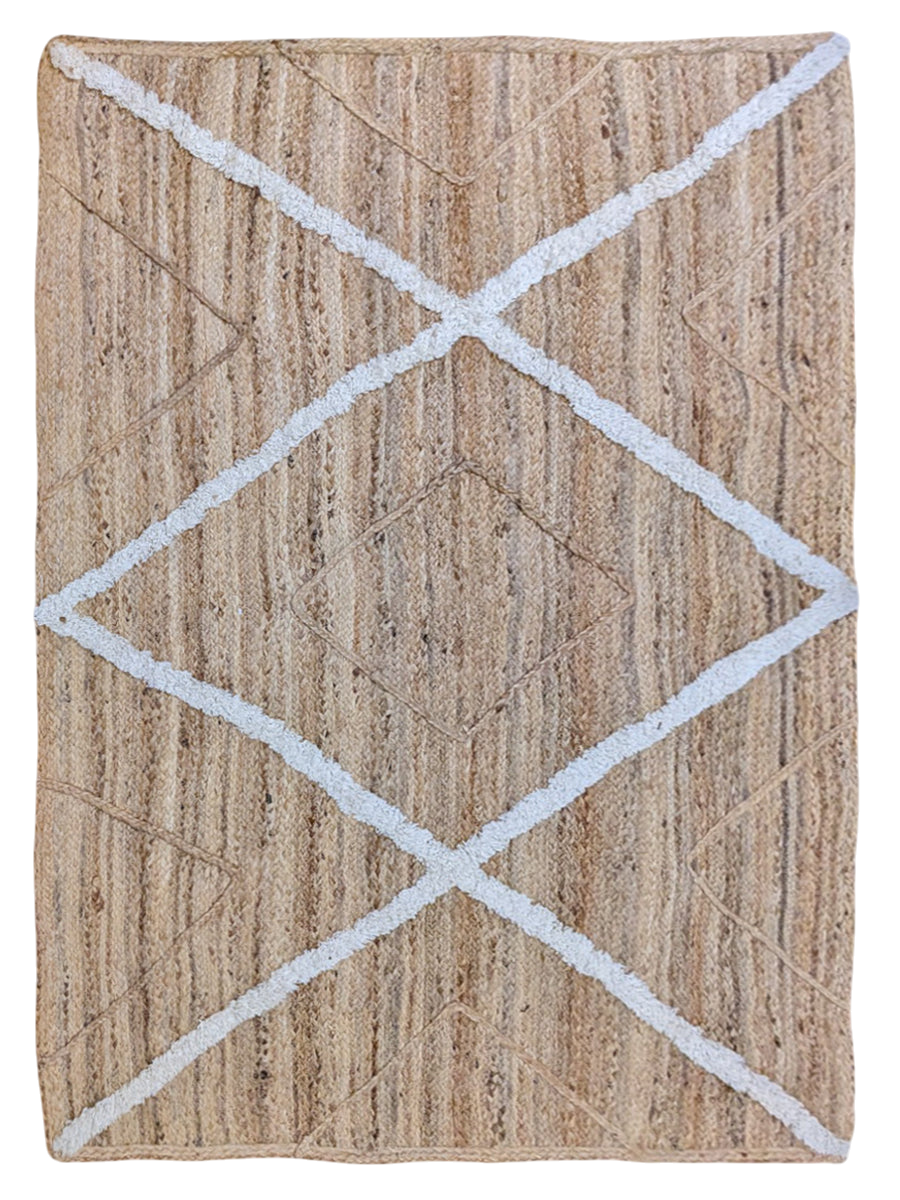 Braided Natural Jute Rug - 174 × 134 cm