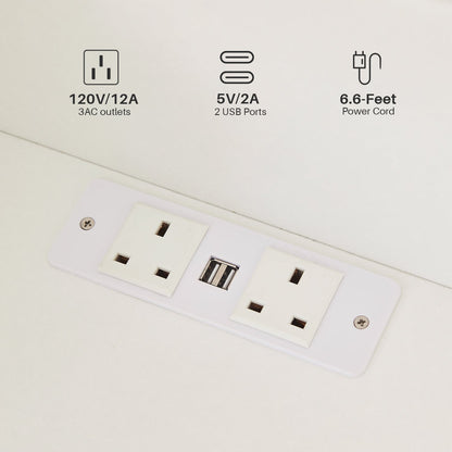 Kody LED Light Bedside Table [Charging Station][Nightstand]