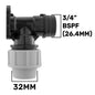 Wall Flange Kit 32mm MDPE + Direct Hose Connector for Drip Irrigation Fitting