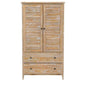 FarmHome Louvered Distressed Driftwood Solid Pine Armoire