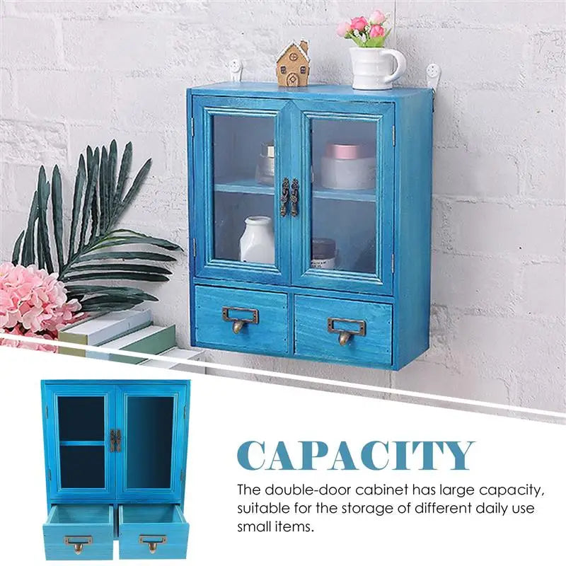 NNEOBA Vintage Wooden Decorative Wall Cabinet
