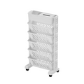 Movable Floor-Mounted Bookshelf with Wheels
