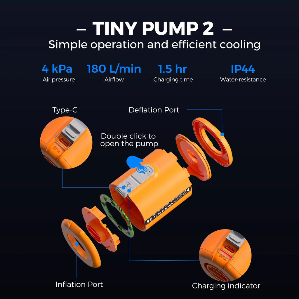 Portable Electric Air Pump – Rechargeable Camping Pump for Air Mattresses & Vacuum Bags