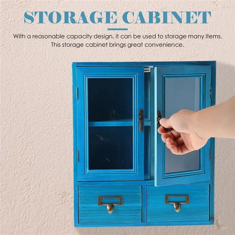 NNEOBA Vintage Wooden Decorative Wall Cabinet