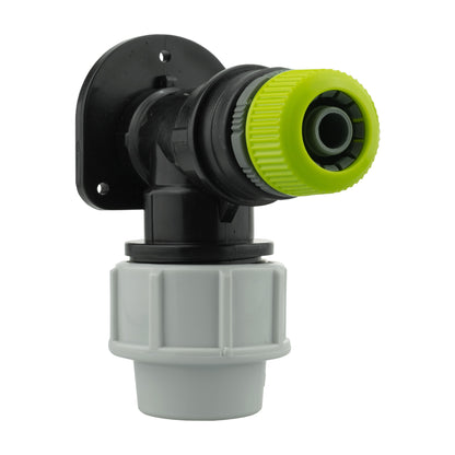 Wall Flange Kit 32mm MDPE + Direct Hose Connector for Drip Irrigation Fitting