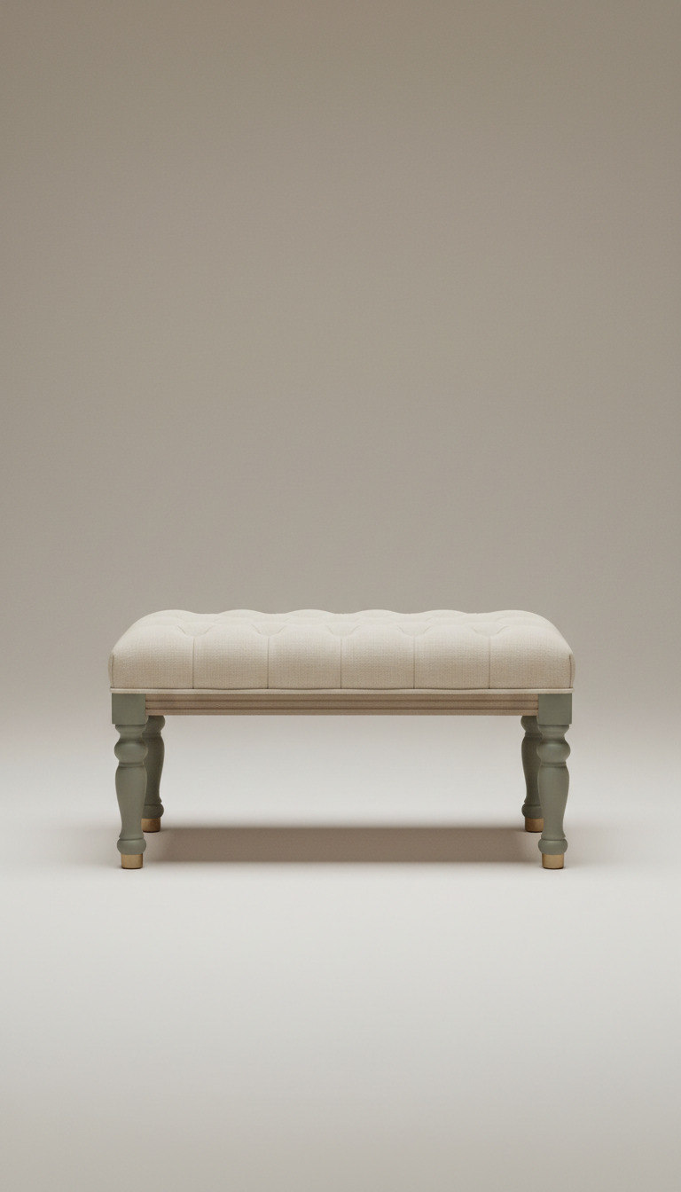 Oak Platform Bed With Linen Headboard