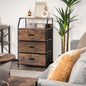 NNECW 3 Chest of Drawers with Top Shelf & Metal Frame