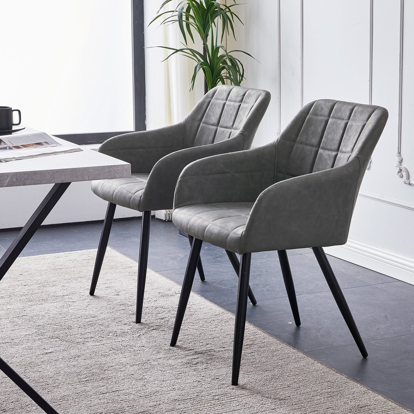 Bloor Faux Leather Dining Chairs [Set of 2]