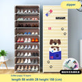 Multilayer Shoe Cabinet Simple Dustproof Home Space-saving indoor Assembly Nonwoven Fabric With Zipper Closed Storage Shoe Rack